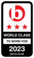 Best Companies Three Stars. World Class to work for - 2023.